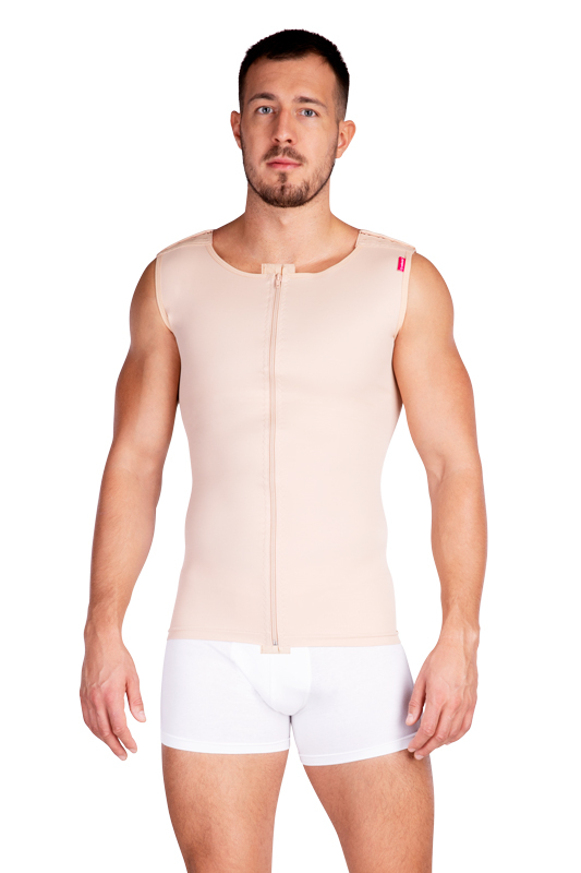 MTmL Comfort | Postoperative Kompressionsweste ärmellos für Herren | Ansicht 1 | beige