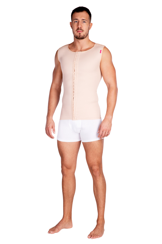 MTmL Variant | Postoperative Kompressionsweste ärmellos für Herren | Ansicht 1 | beige