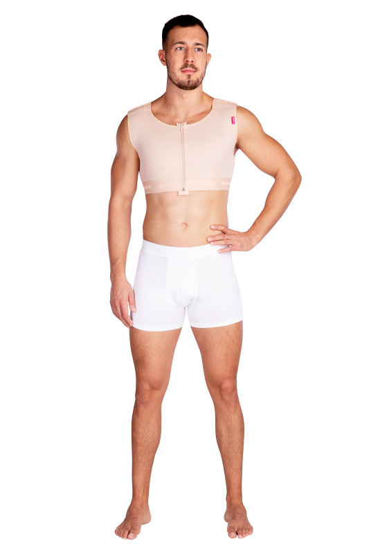 MTmS Comfort | Postoperative Kompressionsweste ärmellos für Herren | Ansicht 1 | beige
