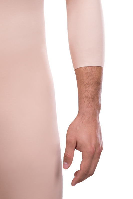 MGm long Variant | Postoperativer Kompressionsbody mit Dreiviertelärmeln für Herren | Ansicht 4 | beige
