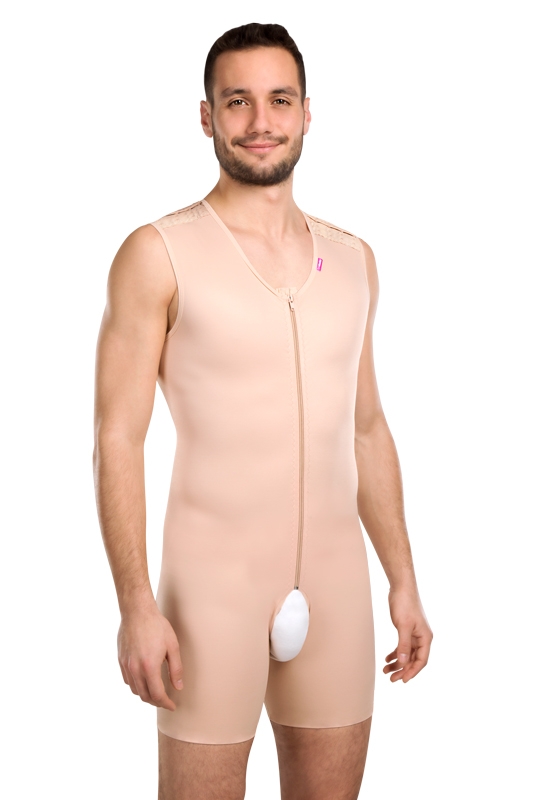 MGmm Comfort | Postoperativer Kompressionbody ärmellos für Herren | Ansicht 2 | beige